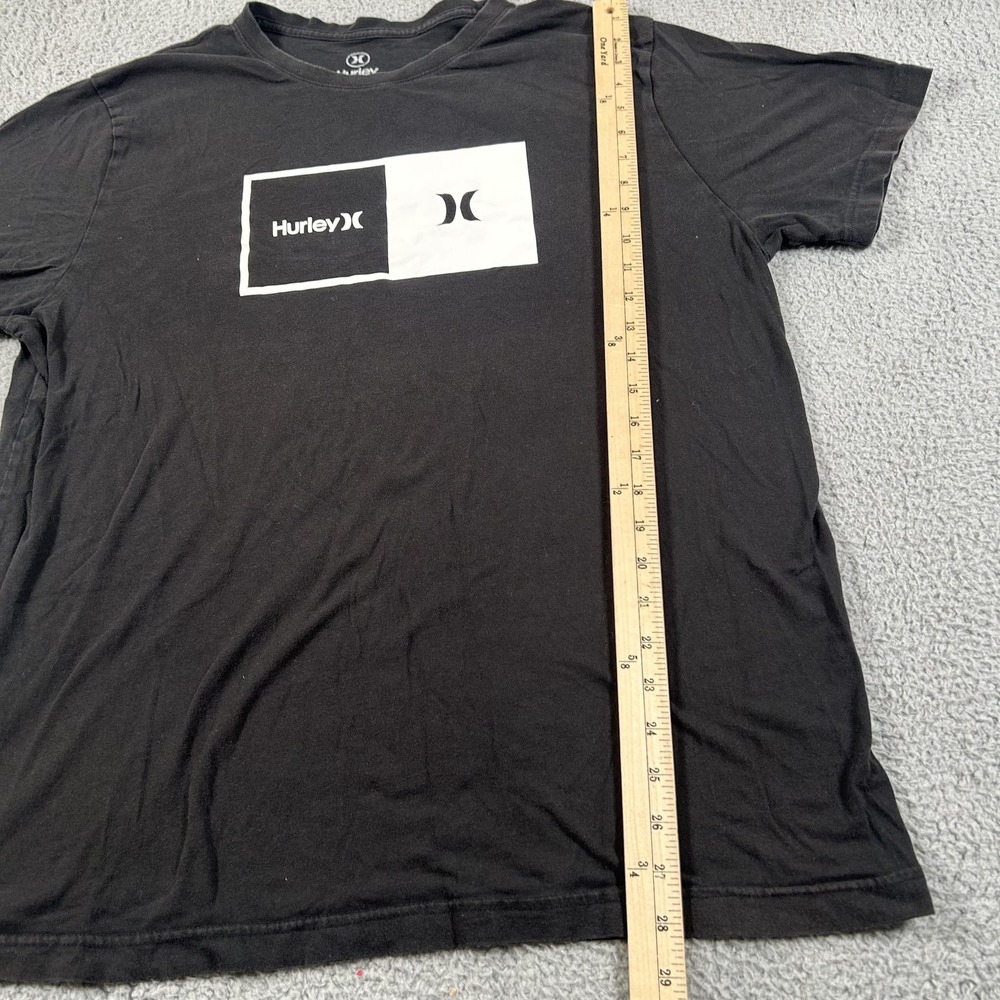 Hurley Shirt Mens Extra Large Black Split Box Logo Graphic Tee Short Sleeve - Picture 11 of 11